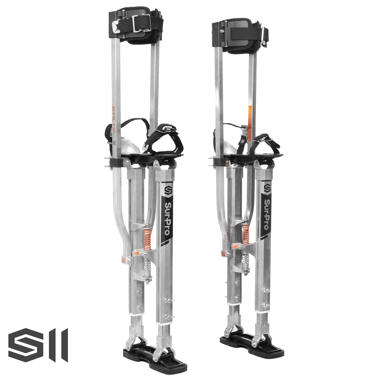Contractor Plus Professional Dual Spring Aluminum Drywall Stilts 24-40 Inch