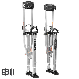 Contractor Plus Professional Dual Spring Aluminum Drywall Stilts - Adjustable 24 To 40 Inches