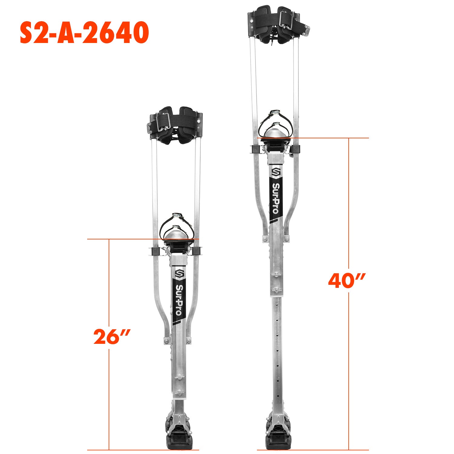 24"-40" stilts have been replaced by 26"-40" in stilts